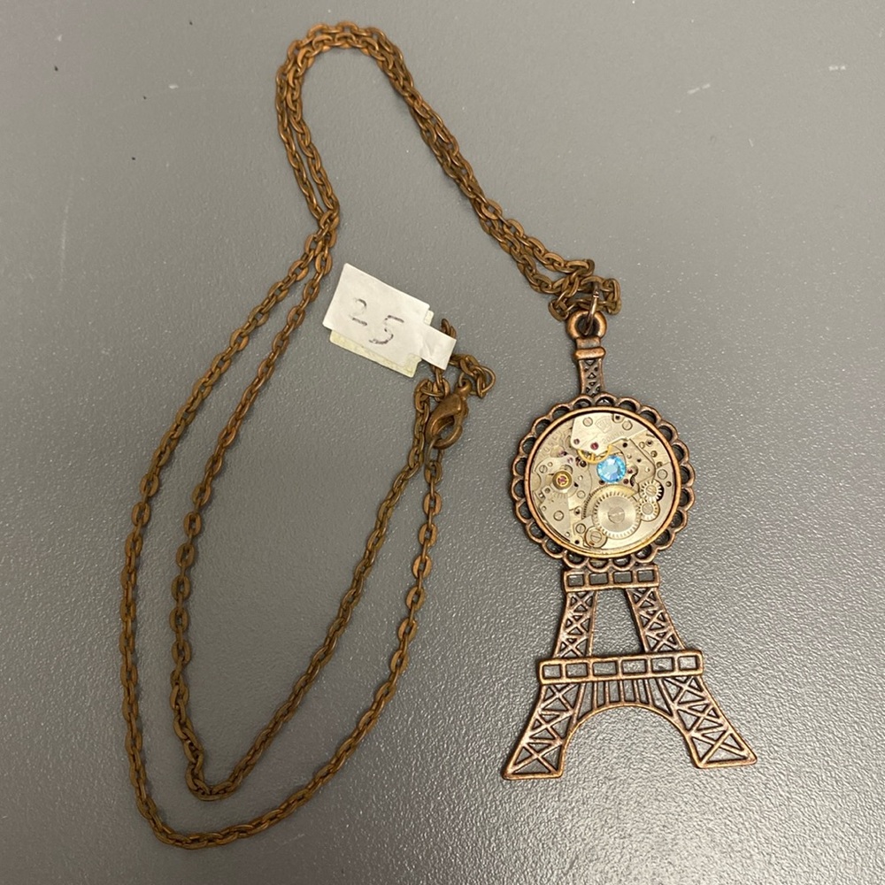 VINTAGE FRENCH CLOCK NECKLACE